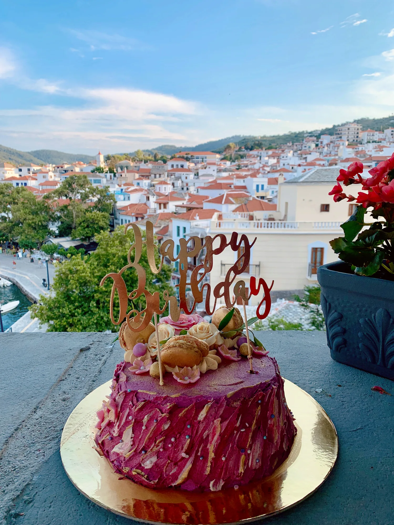 Vrachos Terrace with Harbor View