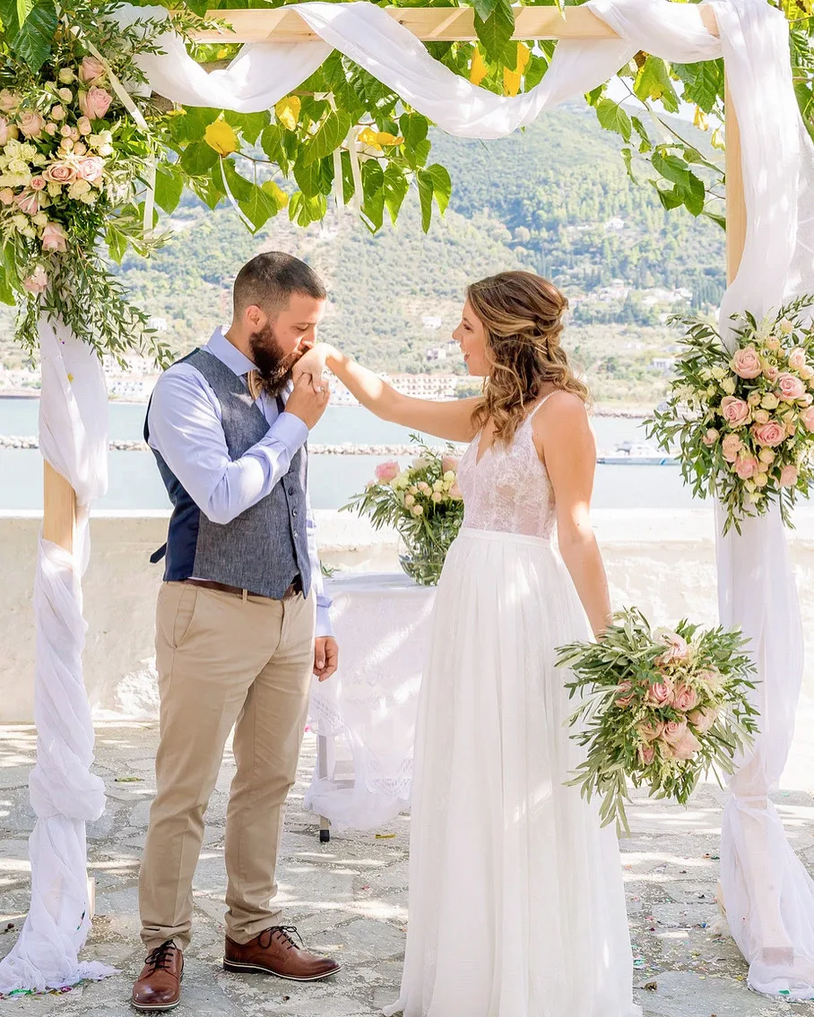 Real wedding ceremony in Skopelos, Greece by AETERNA — photo 53